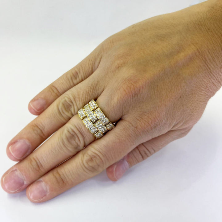 Pave Link Diamond Ring