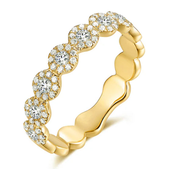 Diamond Band with Diamond Halos