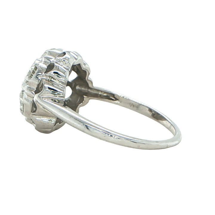 14K White Gold Cluster Diamond Ring