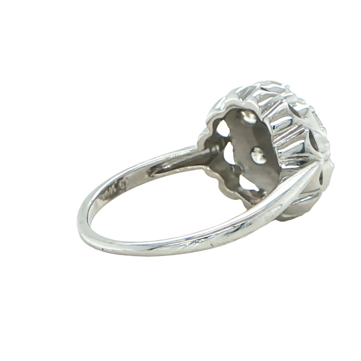 14K White Gold Cluster Diamond Ring
