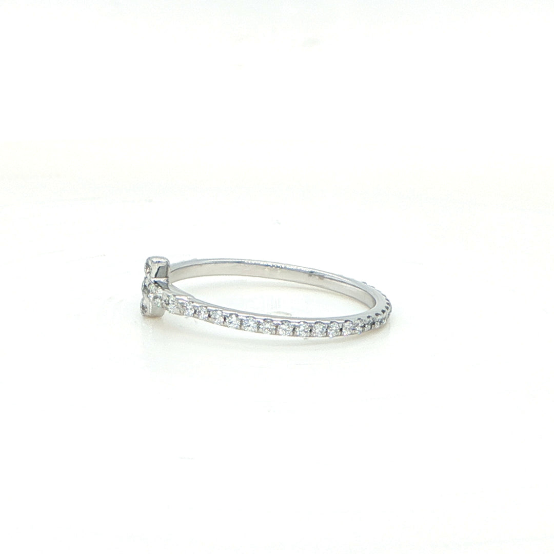 Tiffany & Co. 18K White Gold Diamond T Ring