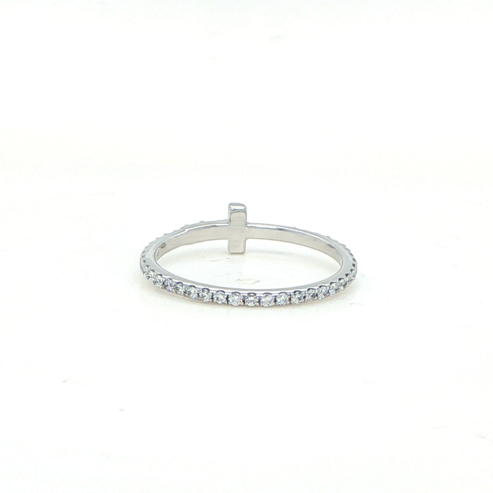 Tiffany & Co. 18K White Gold Diamond T Ring