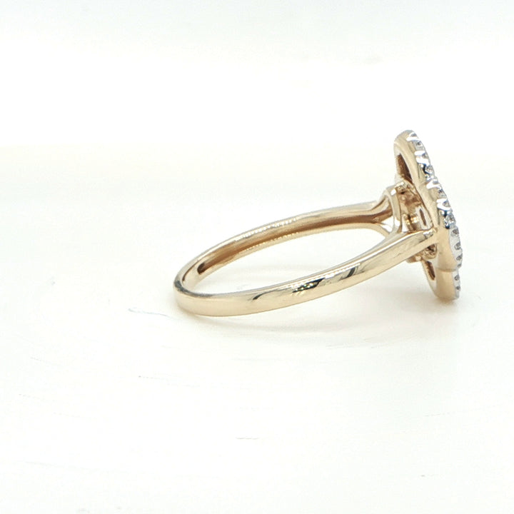 14K Yellow Gold Diamond Flower Ring