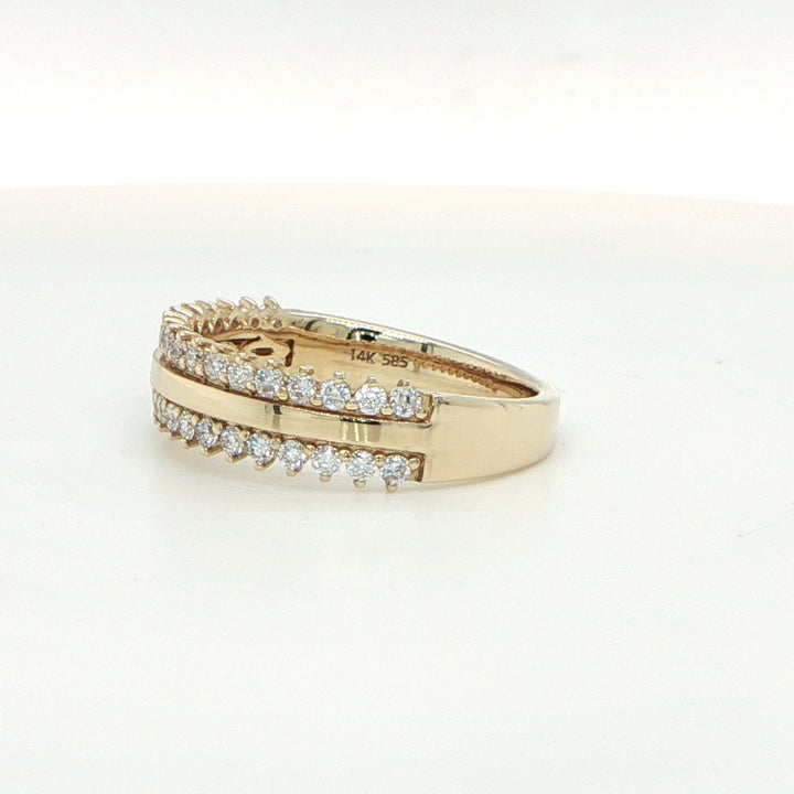 14K Yellow Gold Diamond Band Ring