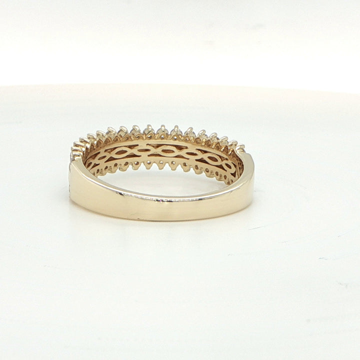 14K Yellow Gold Diamond Band Ring