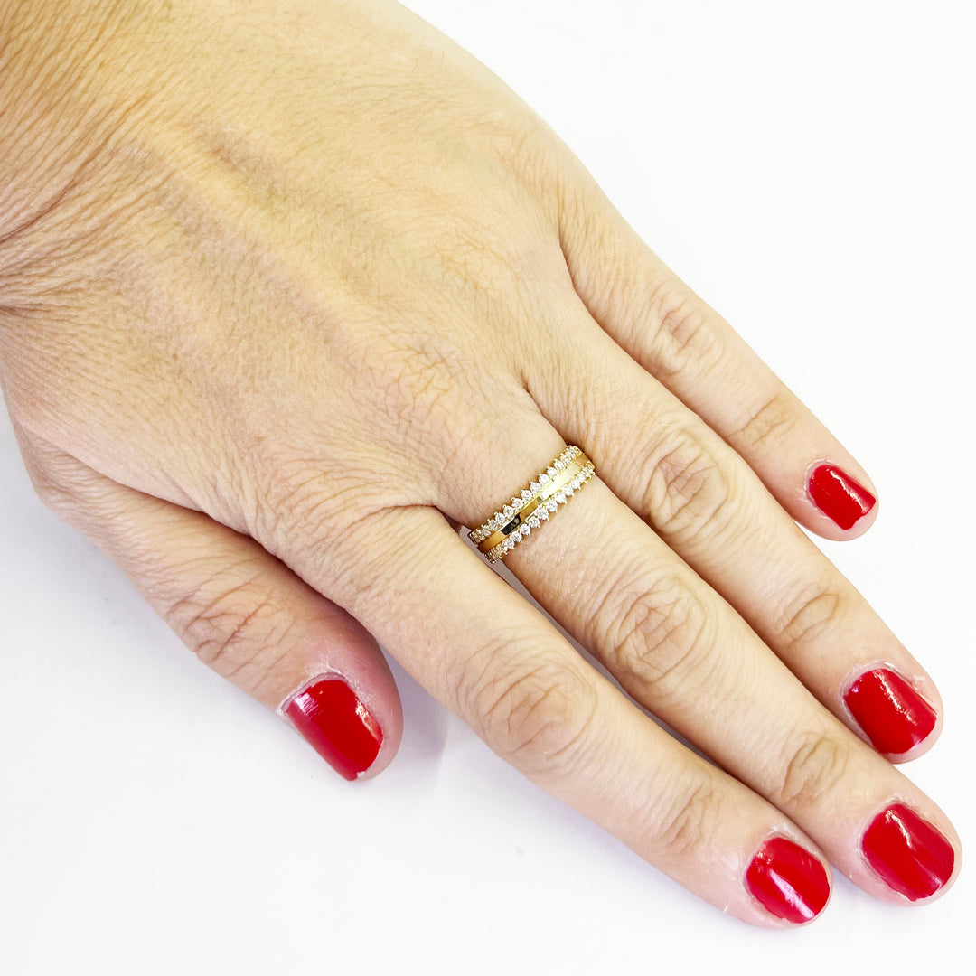 14K Yellow Gold Diamond Band Ring