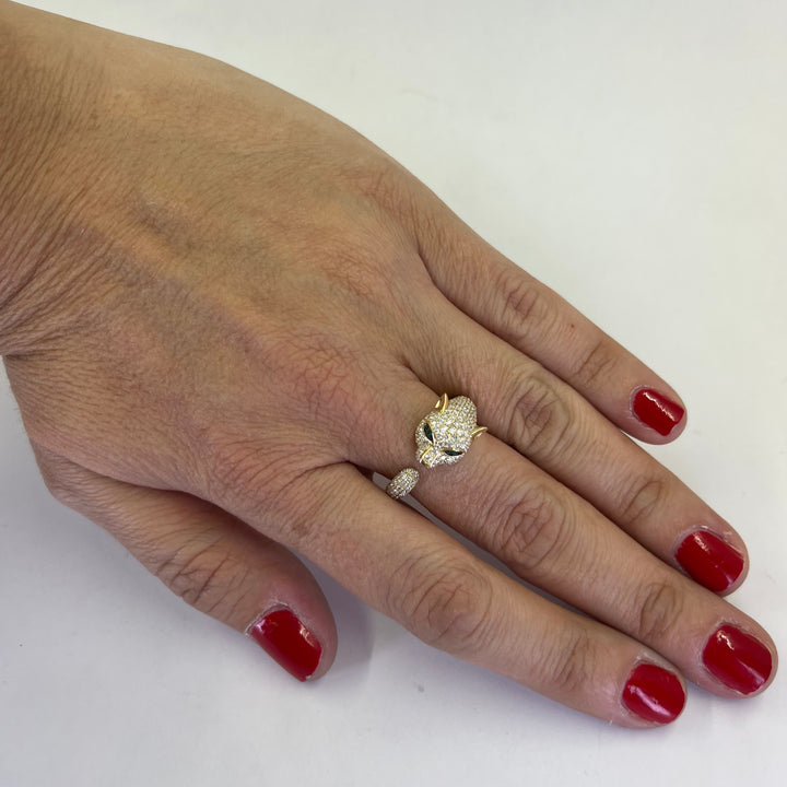 14K Yellow Gold Panther Ring