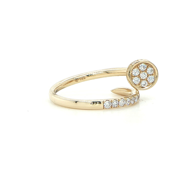 14K Yellow Gold Diamond Nail Ring