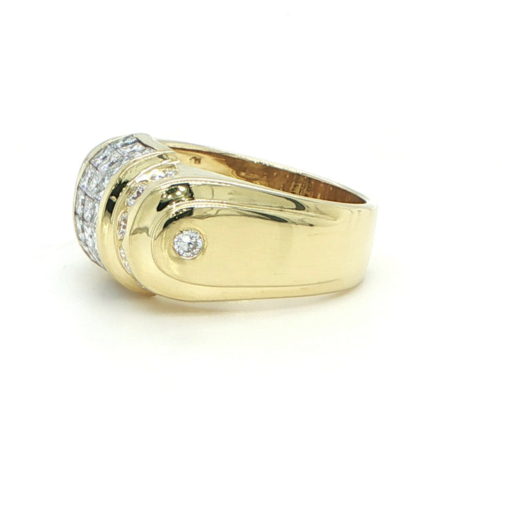 18K Yellow Gold Invisible-Set Dome Ring