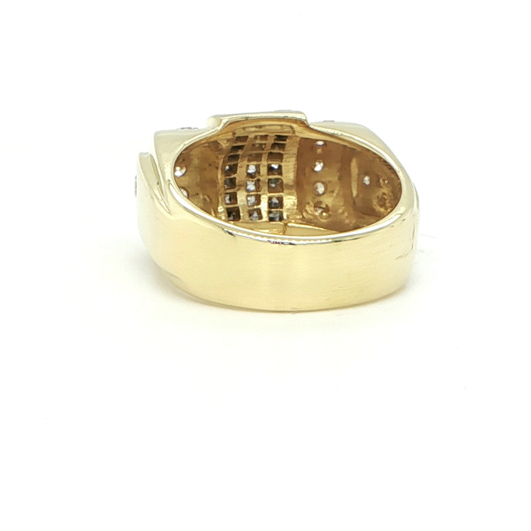 18K Yellow Gold Invisible-Set Dome Ring