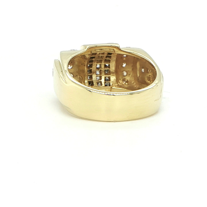 18K Yellow Gold Invisible-Set Dome Ring
