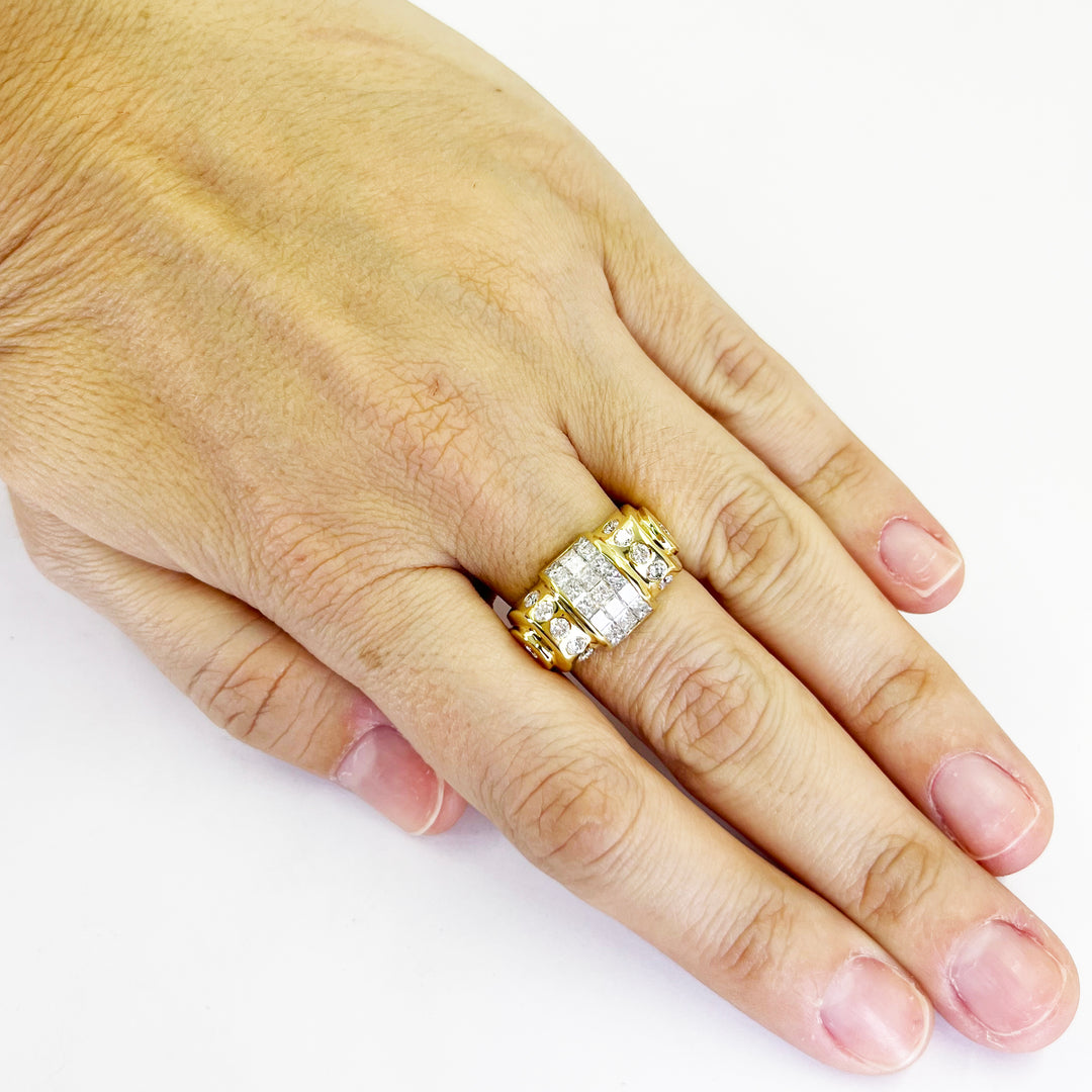 18K Yellow Gold Invisible-Set Dome Ring