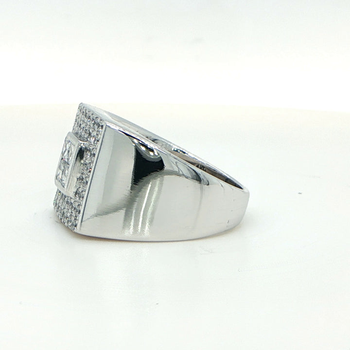 14K White Gold Invisible Set Diamond Ring