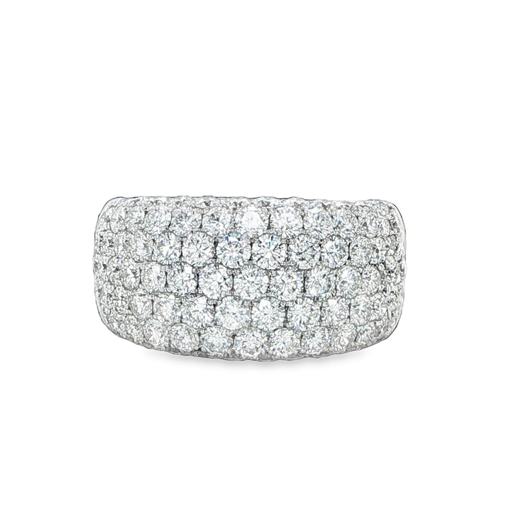 Wide White Gold Pavé Diamond Ring