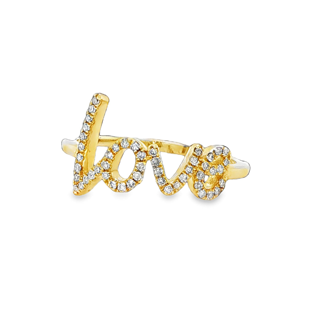 14K Diamond Love Ring