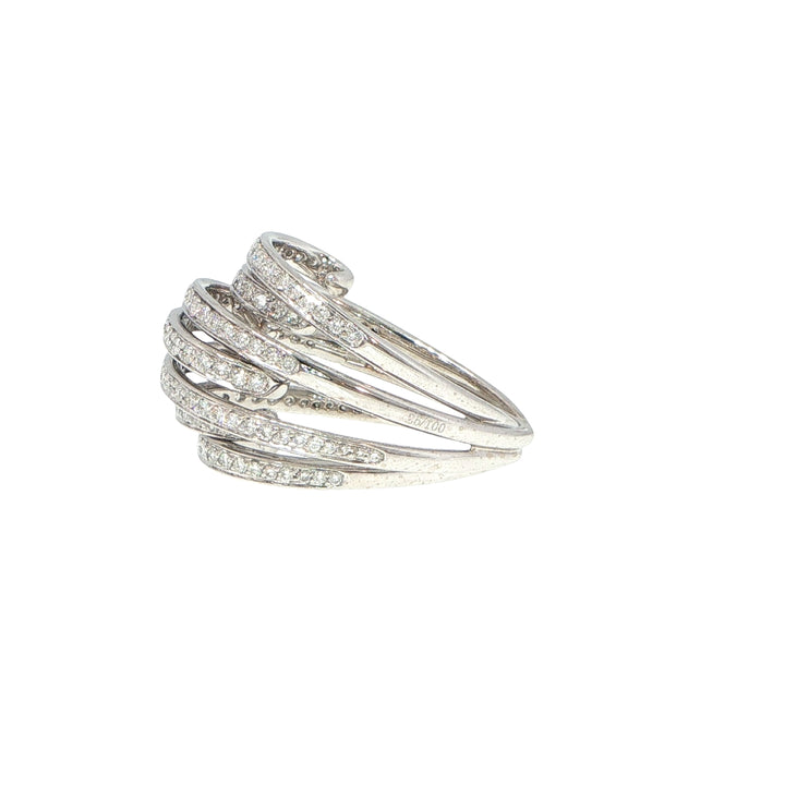 Io Si 18K White Gold 7 Row Diamond Ring