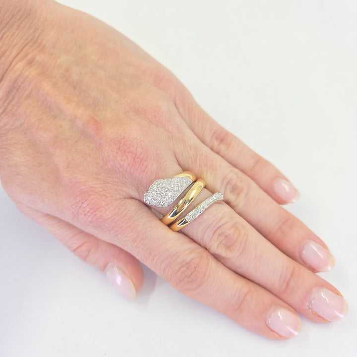Leo Pizzo 18K Yellow Gold Diamond Snake Ring
