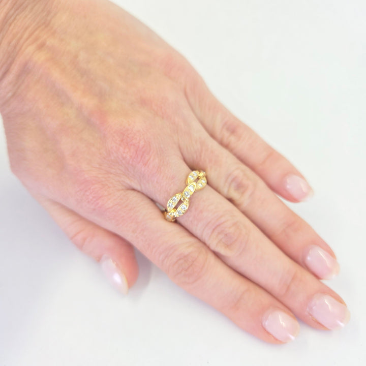 18K Yellow Gold Eternity Chain Diamond Ring