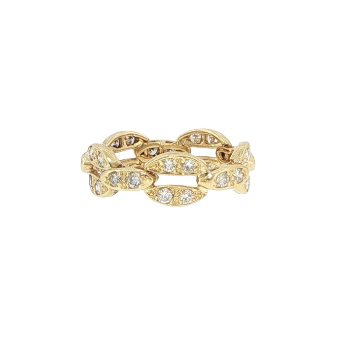 18K Yellow Gold Eternity Chain Diamond Ring