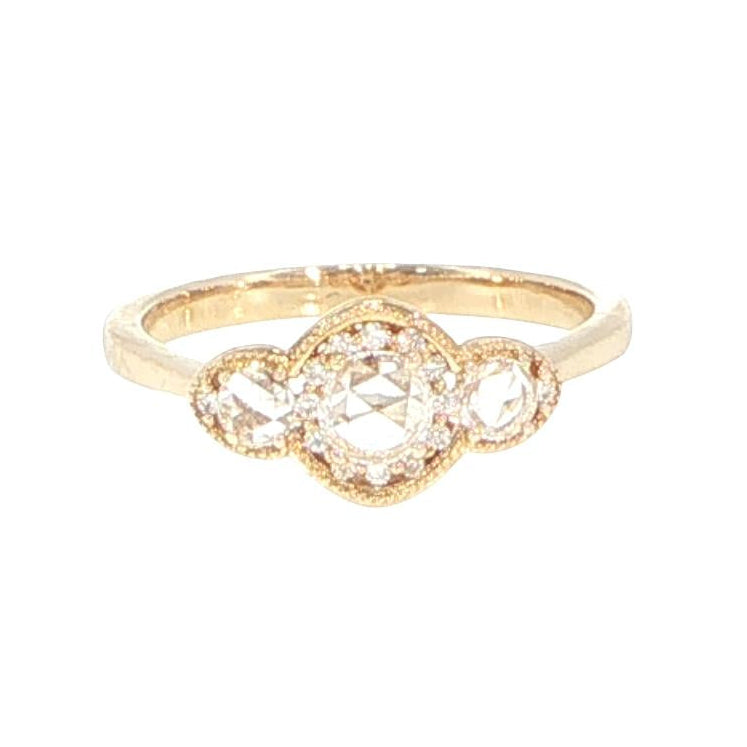 14K Yellow Gold Rose Cut Diamond Fashion Ring