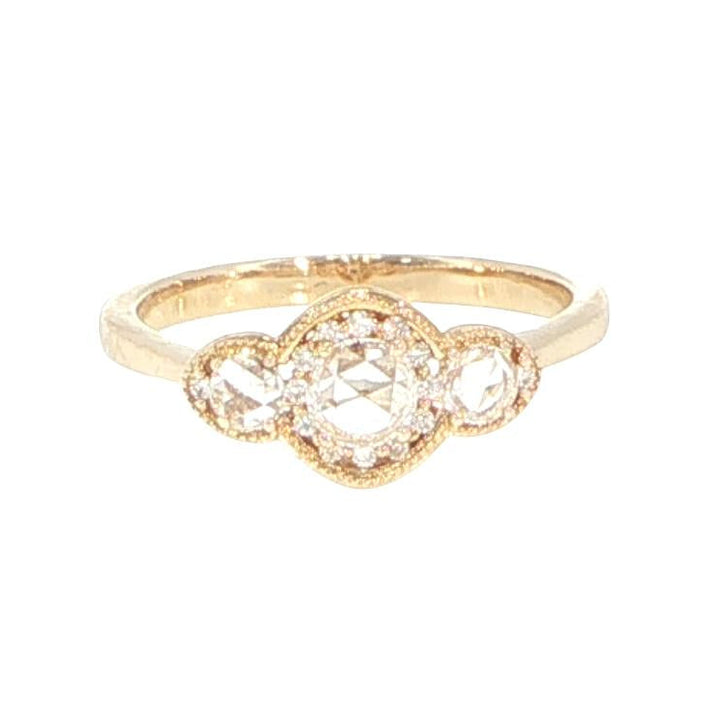 14K Yellow Gold Rose Cut Diamond Fashion Ring
