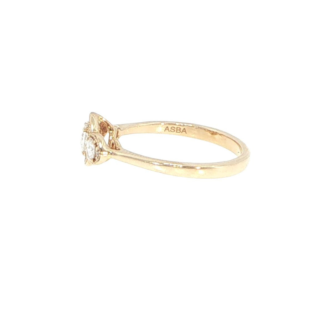 14K Yellow Gold Rose Cut Diamond Fashion Ring