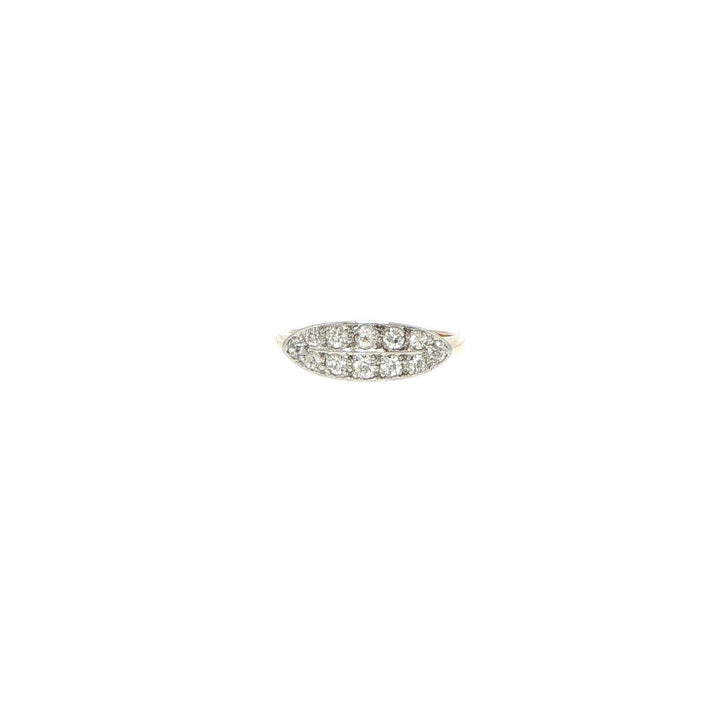 18K Yellow & White Gold Double Row Diamond Ring