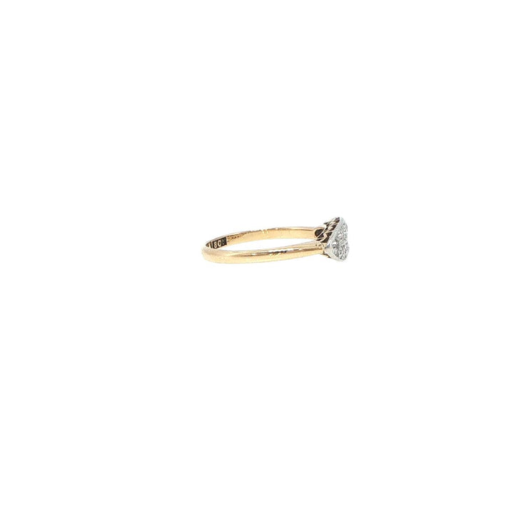 18K Yellow & White Gold Double Row Diamond Ring
