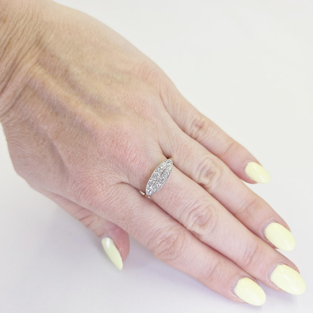 18K Yellow & White Gold Double Row Diamond Ring