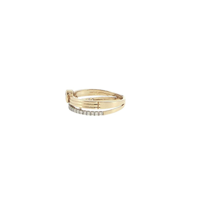14K Yellow Gold Double Band Diamond Ring