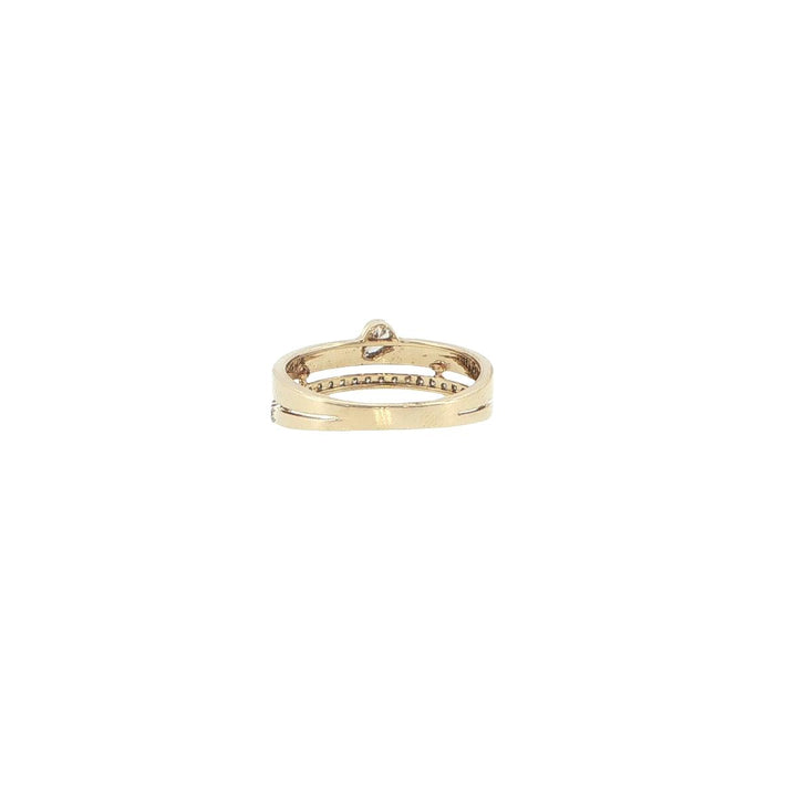 14K Yellow Gold Double Band Diamond Ring