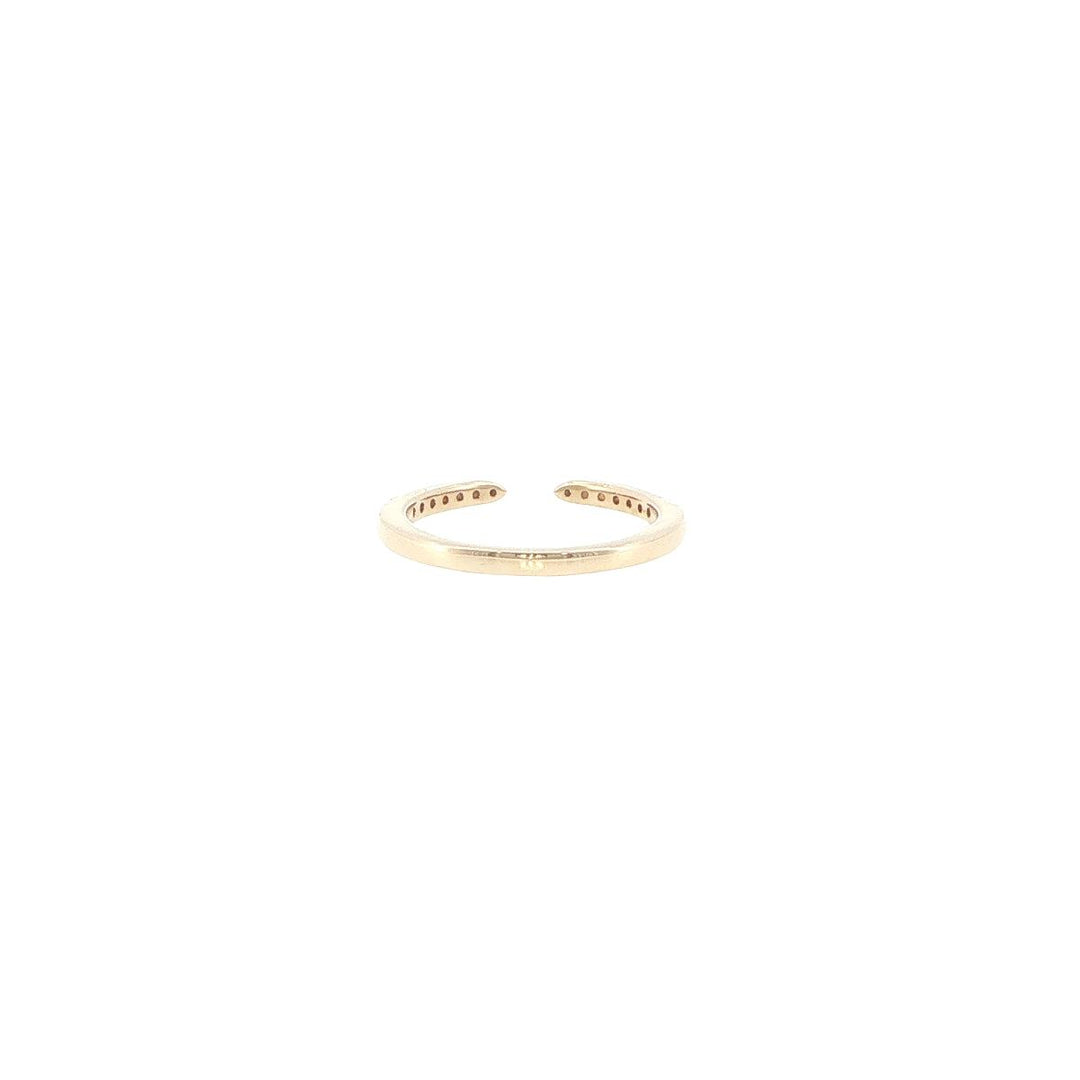 14K Yellow Gold Diamond Accented Open Ring