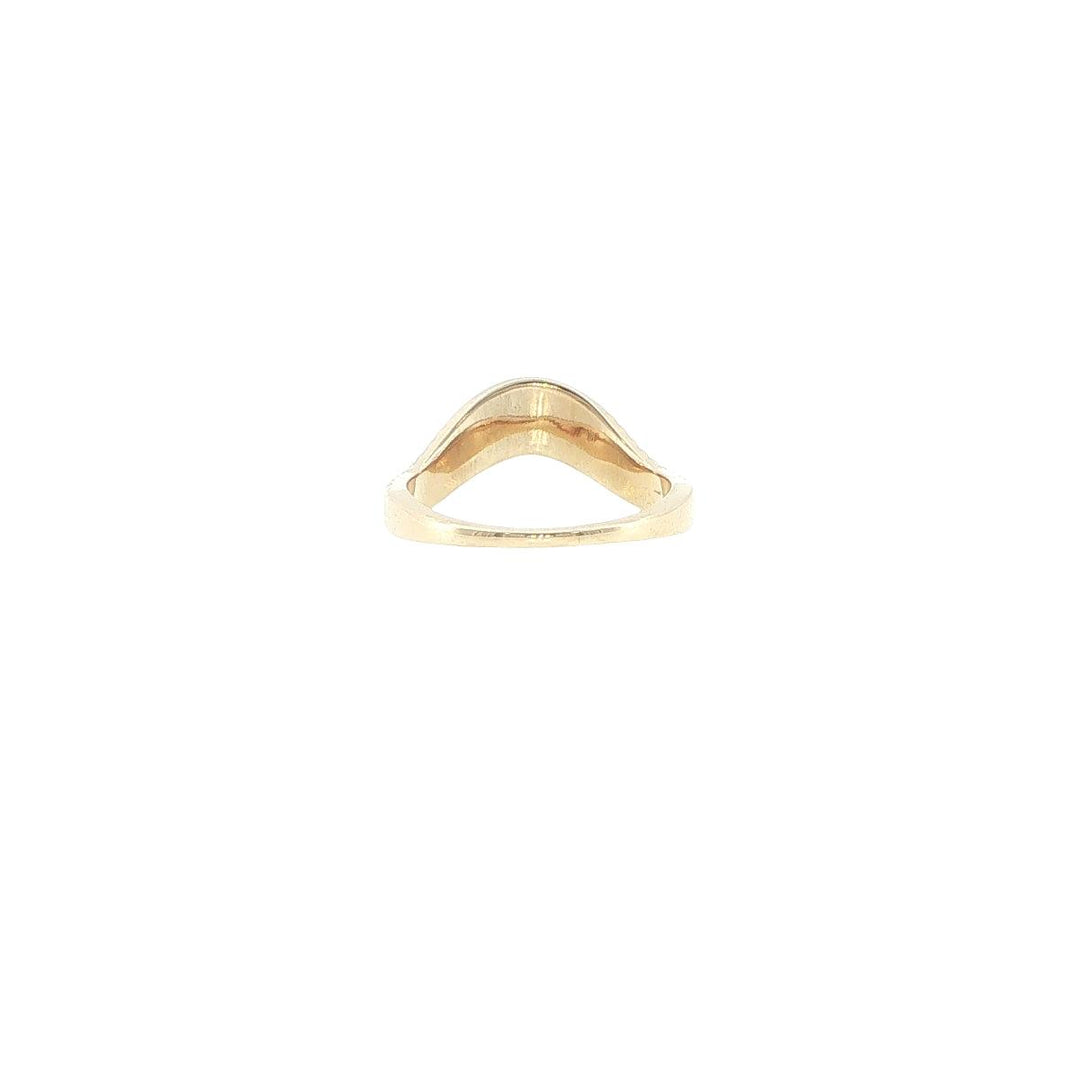 14K Yellow Gold Curved Contour Diamond Ring