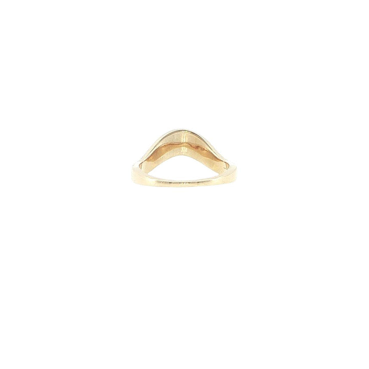 14K Yellow Gold Curved Contour Diamond Ring