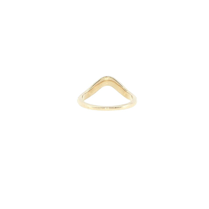 14K Yellow Gold Curved Contour Diamond Ring