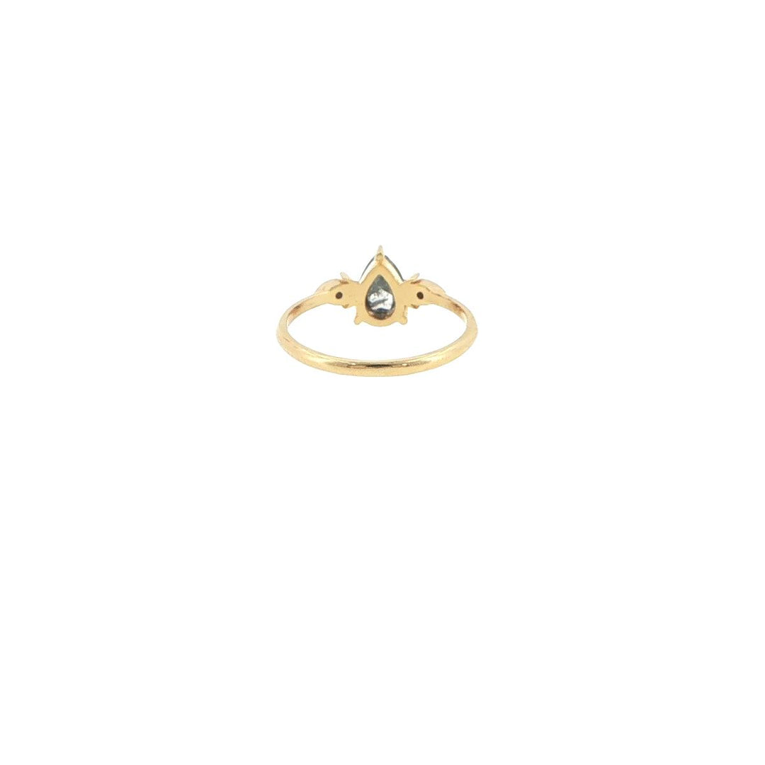 14K Yellow Gold Pear Salt & Pepper Diamond Ring