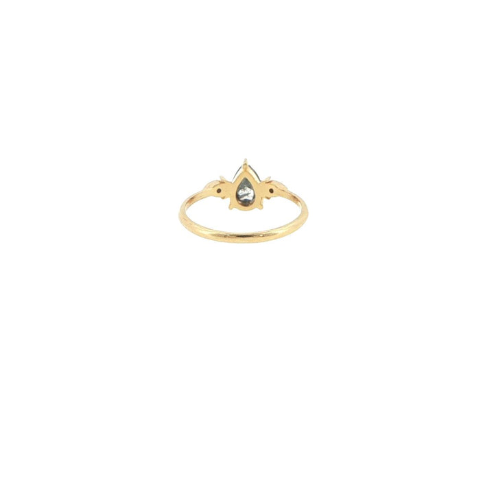 14K Yellow Gold Pear Salt & Pepper Diamond Ring