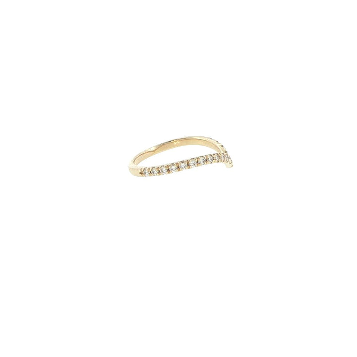 14K Yellow Gold French V Contour Diamond Ring