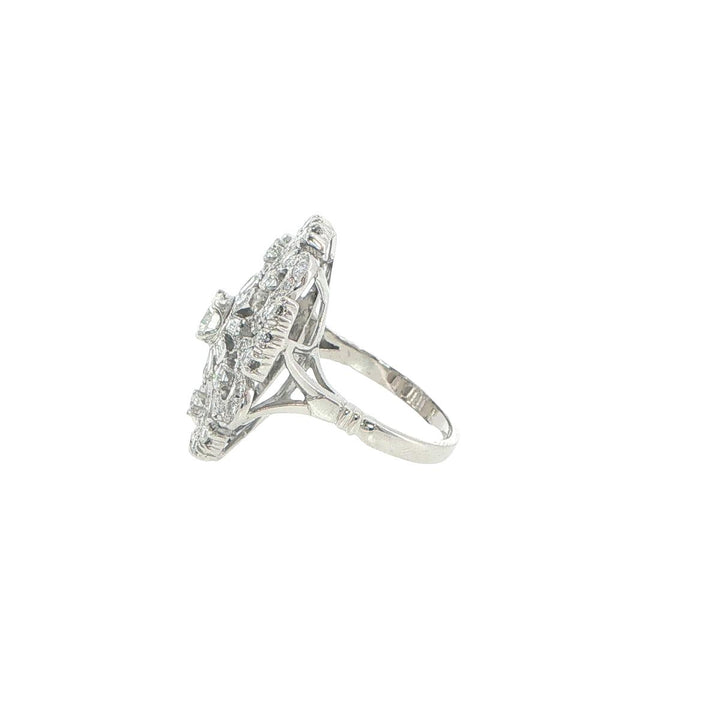 Vintage Platinum Diamond Cluster Ring