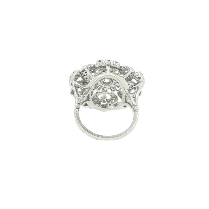 Vintage Platinum Diamond Cluster Ring