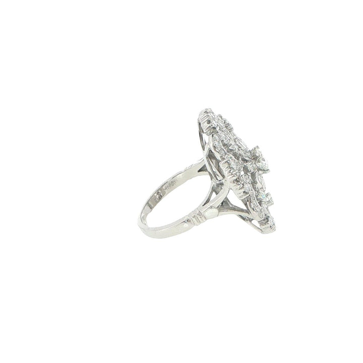 Vintage Platinum Diamond Cluster Ring