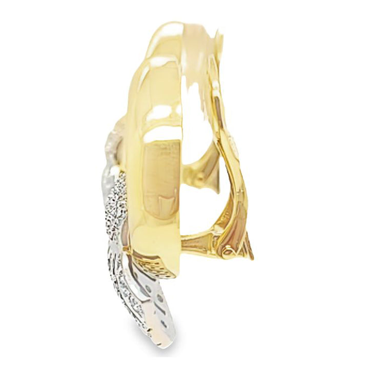 Diamond Fan Clip Earrings