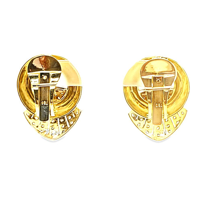 Diamond Fan Clip Earrings