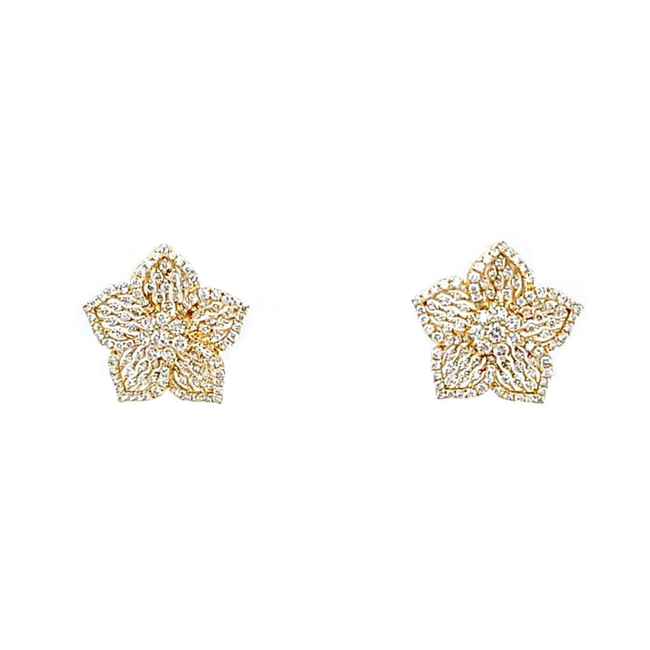 Openwork Flower Diamond Earrings