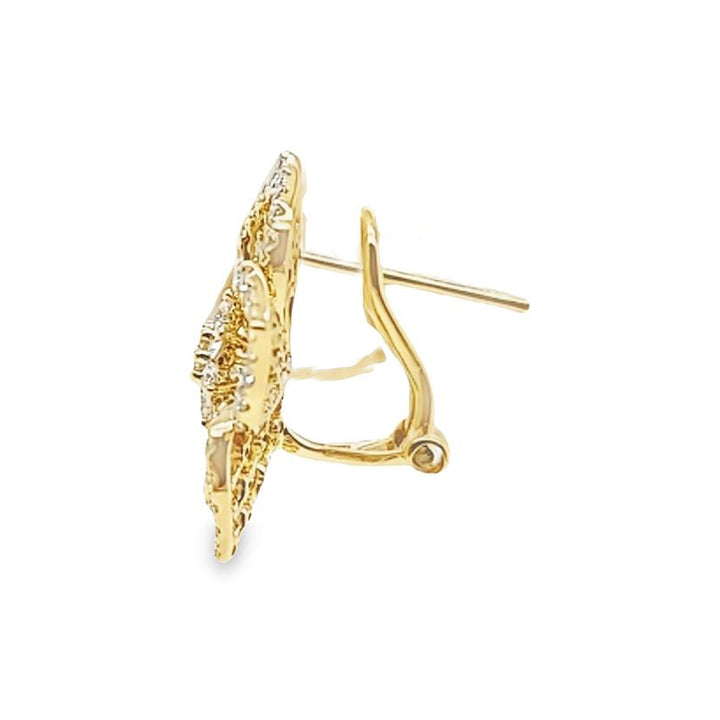 Openwork Flower Diamond Earrings