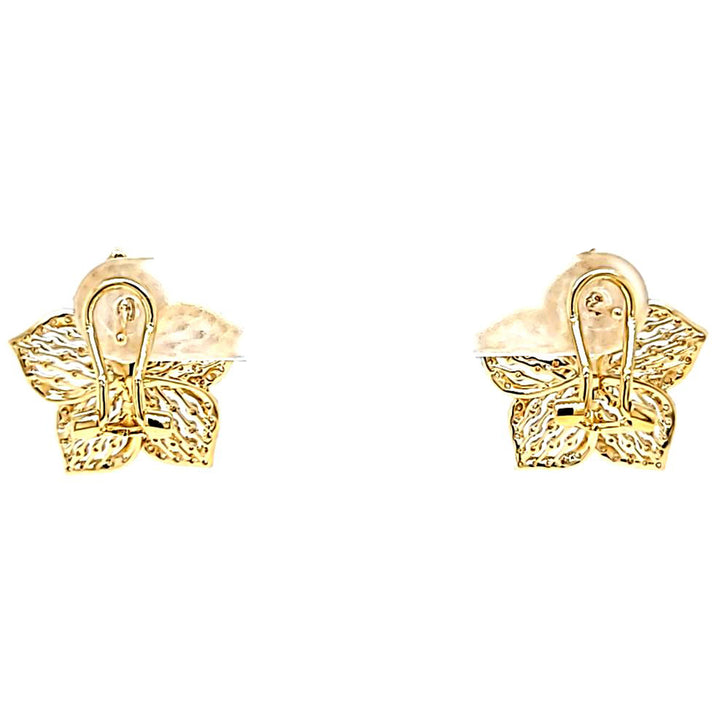 Openwork Flower Diamond Earrings