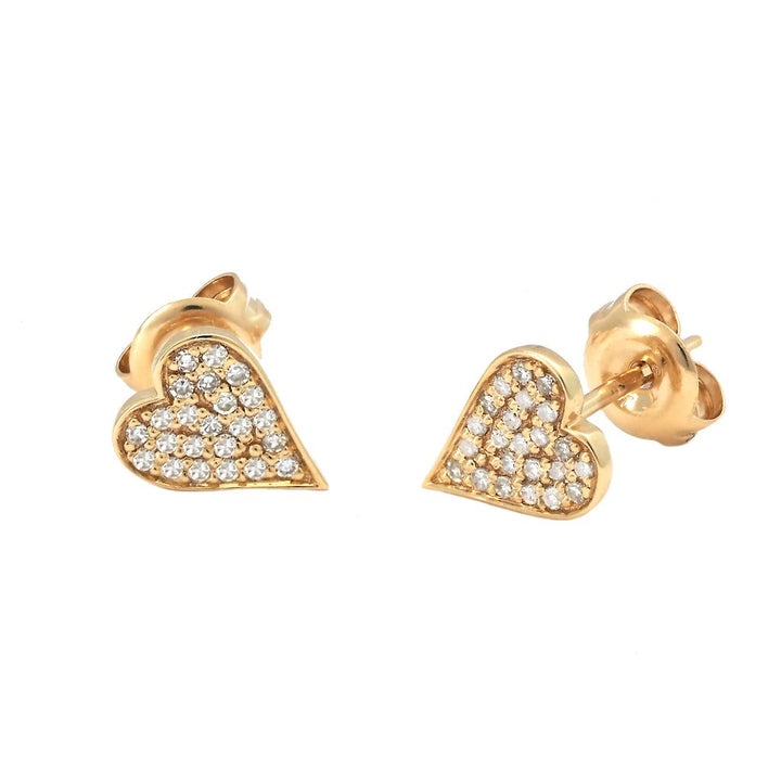 Pave Diamond Heart Earrings