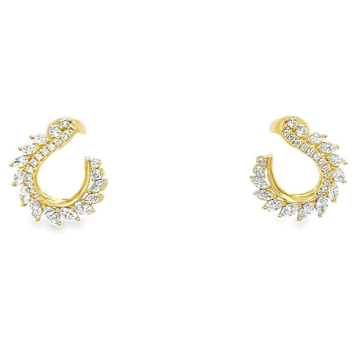 Marquise Diamond Forward Hoops