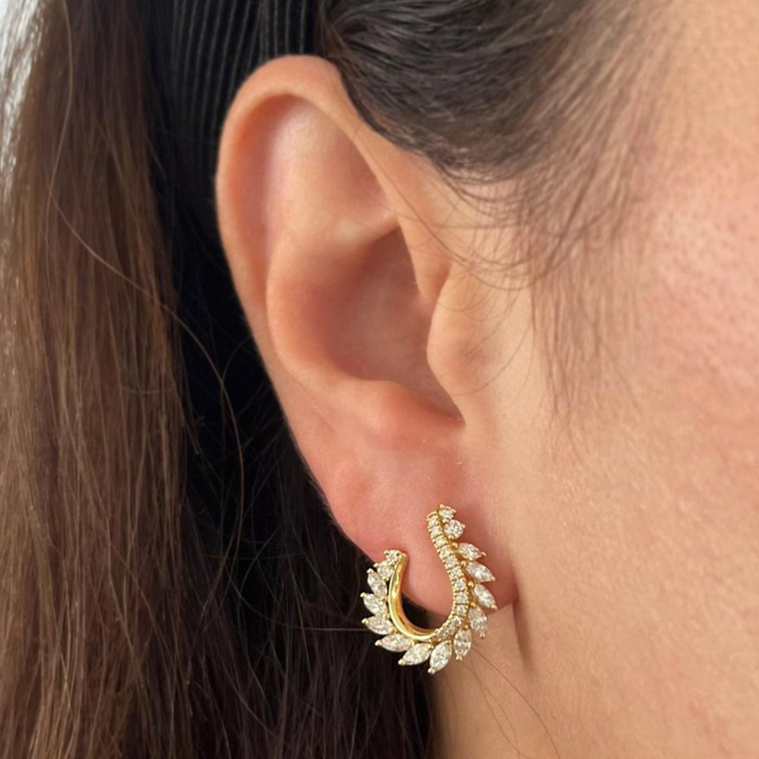 Marquise Diamond Forward Hoops