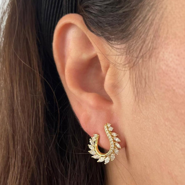 Marquise Diamond Forward Hoops